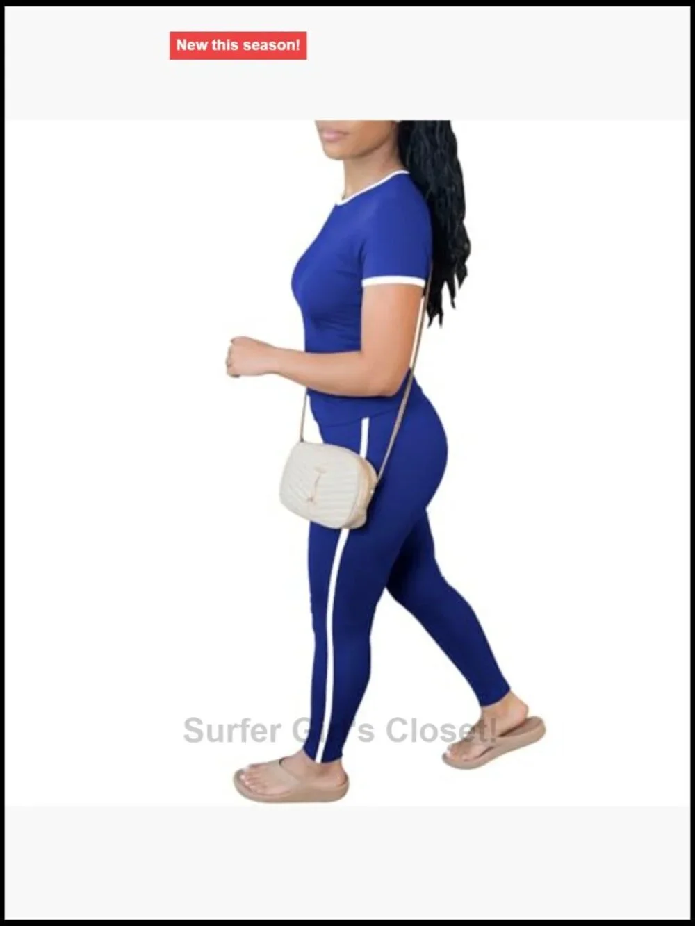 Women's Short Sleeve Fitted Top and Leggings Casual Loungewear Tracksuit Set
